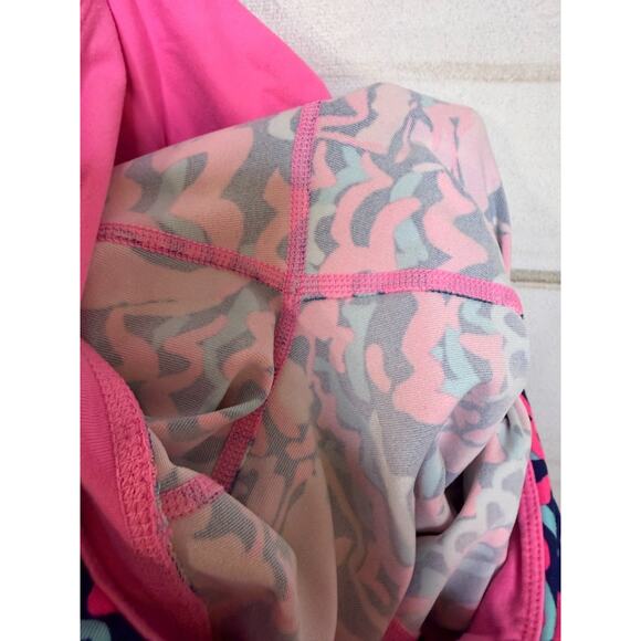 Lilly Pulitzer Athletic Luxletic Leggings Lobstah Roll M Vibrant Neon - Picture 3 of 8